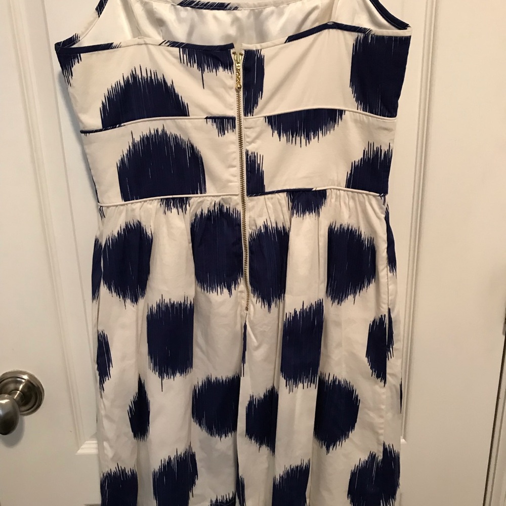 Kate Spade ♠️  Caroline Blue & White Dot Cotton Summer Dress, Size 6 - Picture 6 of 8